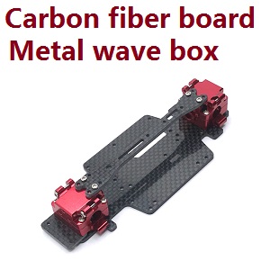 Wltoys K969 K979 K989 K999 P929 P939 RC Car spare parts carbon fibre board + metal wave box (Red)