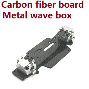 Wltoys K969 K979 K989 K999 P929 P939 RC Car spare parts carbon fibre board + metal wave box (Silver)