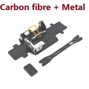 Wltoys K969 K979 K989 K999 P929 P939 RC Car spare parts carbon fibre board + metal motor seat and battery fixed set (Silver)