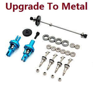 Wltoys K969 K979 K989 K999 P929 P939 RC Car spare parts upgrade to metal gear dirve shaft + CVD shaft + differential mechanism Blue - Click Image to Close