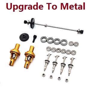 Wltoys K969 K979 K989 K999 P929 P939 RC Car spare parts upgrade to metal gear dirve shaft + CVD shaft + differential mechanism Gold - Click Image to Close