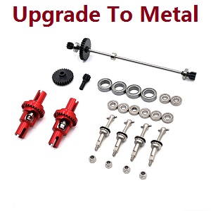 Wltoys K969 K979 K989 K999 P929 P939 RC Car spare parts upgrade to metal gear dirve shaft + CVD shaft + differential mechanism Red - Click Image to Close