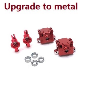 Wltoys K969 K979 K989 K999 P929 P939 RC Car spare parts wave box + differential mechanism + bearings (Metal Red)