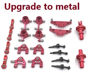 Wltoys K969 K979 K989 K999 P929 P939 RC Car spare parts upgrade to metal parts group A (Red)
