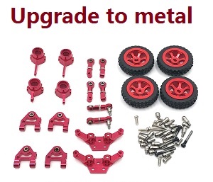 Wltoys K969 K979 K989 K999 P929 P939 RC Car spare parts upgrade to metal parts group B (Red) - Click Image to Close