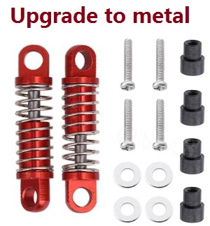 Wltoys K969 K979 K989 K999 P929 P939 RC Car spare parts shock absorber (Red Metal) 2pcs - Click Image to Close