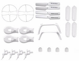 Huanqi 898B HQ 898B RC quadcopter drone spare parts 4*main gear box + main blades + protection frame set + undercarriage + motor covers + lampshades + small gears on the motor - Click Image to Close