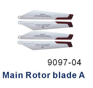 Shuang Ma 9097 SM 9097 RC helicopter spare parts main blades (2x upper + 2x lower)