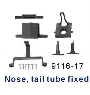 Shuang Ma 9116 SM 9116 RC helicopter spare parts tail tube fixed and other fixed plastic parts - Click Image to Close
