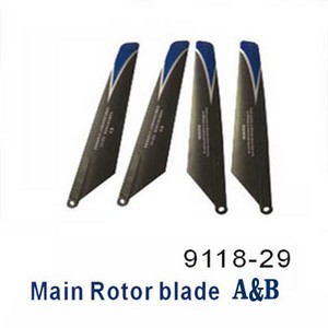 Shuang Ma 9118 SM 9118 RC helicopter spare parts main blades (Blue) - Click Image to Close
