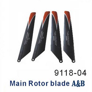 Shuang Ma 9118 SM 9118 RC helicopter spare parts main blades (Orange) - Click Image to Close