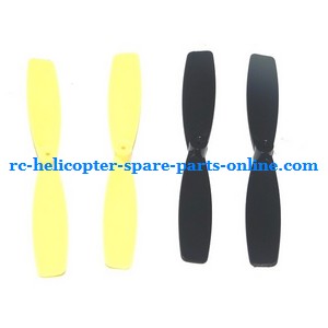Double Horse 9128 DH 9128 Quadcopter RC model spare parts main blades Forward(Yellow + Black) + Reverse(Yellow + Black) 4pcs - Click Image to Close