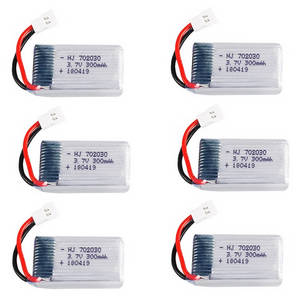 Wltoys XK A100 RC Airplanes Helicopter spare parts battery 3.7V 300mAh 6pcs - Click Image to Close