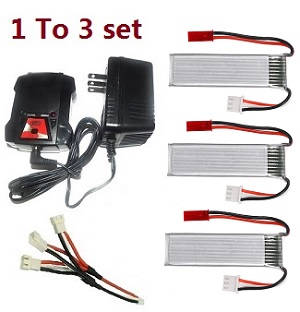 Wltoys XK A160 RC Airplanes Helicopter spare parts 1 to 3 charger and balance charger set + 3* 7.4V 600mAh battery set - Click Image to Close
