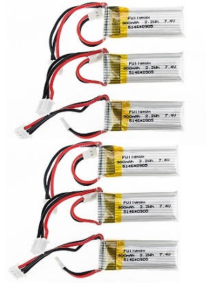 Wltoys XK A180 RC Airplanes Helicopter spare parts 7.4V 300mAh battery 6pcs - Click Image to Close