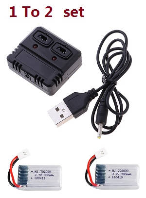 Wltoys XK A200 RC Airplanes Helicopter spare parts 1 to 2 charger set + 2*3.7V 300mAh battery set
