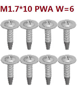 Wltoys A212 RC Car spare parts A202-14 cross medium pan head tapping screw M1.7*10PWA - Click Image to Close