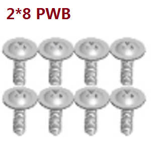Wltoys A232 RC Car spare parts A202-16 cross madium pan head tapping csrewa screw M2*8PWB - Click Image to Close