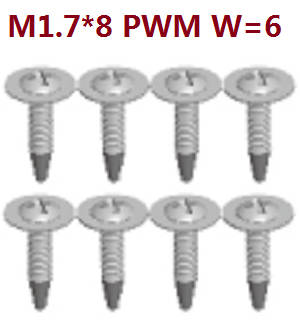 Wltoys A212 RC Car spare parts A212-14 cross medium pan head tapping screws M1.7*8 PWM W=6 - Click Image to Close