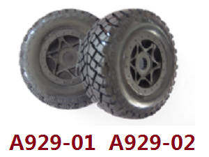 Wltoys A929 RC Car spare parts tires 2pcs A929-01 A929-02 - Click Image to Close