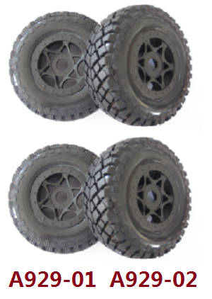 Wltoys A929 RC Car spare parts tires 4pcs A929-01 A929-02 - Click Image to Close