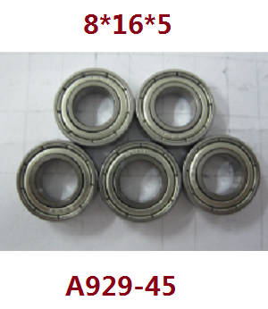Wltoys A929 RC Car spare parts 8*16*5 bearing 5pcs A929-45 - Click Image to Close