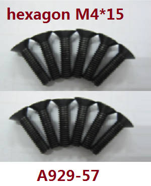 Wltoys A929 RC Car spare parts inner hexagon countersunk screws 10pcs M4*15 A929-57
