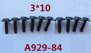 Wltoys A929 RC Car spare parts pan head screws 10pcs M3*10*6 A929-84