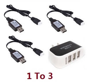 Wltoys A949 Wltoys 184012 RC Car spare parts 1 to 3 charger adapter with 3*7.4V USB charger wire - Click Image to Close