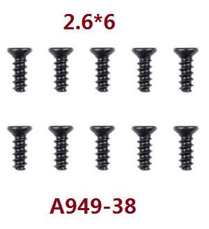 Wltoys A949 Wltoys 184012 RC Car spare parts screws 2.6*6 A949-38