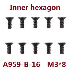 Wltoys A949 Wltoys 184012 RC Car spare parts inner hexagon screws M3*8 A959-B-16