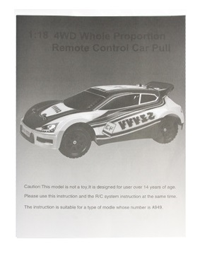 Wltoys A949 RC Car spare parts English manual book