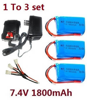 Wltoys A949 Wltoys 184012 RC Car spare parts 1 To 3 charger set + 3*7.4V 1800mAh battery set
