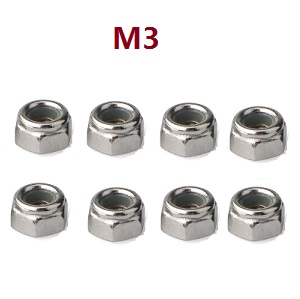 Wltoys A959 A959-A A959-B RC Car spare parts M3 locknut (Silver 8pcs) - Click Image to Close