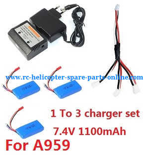 Wltoys A959 A959-A A959-B RC Car spare parts 1 to 3 charger set For A959 - Click Image to Close