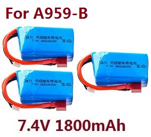 Wltoys A959 A959-A A959-B RC Car spare parts 7.4V 1800mAh battery 3pcs for A959-B - Click Image to Close