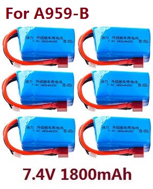 Wltoys A959 A959-A A959-B RC Car spare parts 7.4V 1800mAh battery 6pcs for A959-B - Click Image to Close