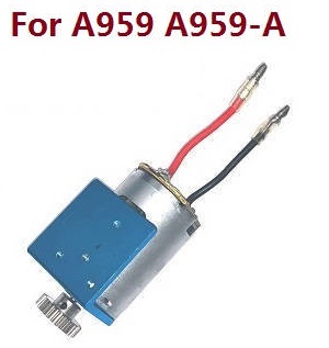 Wltoys A959 A959-A A959-B RC Car spare parts 390 main motor with fixed metal board and driven gear (For A959 A959-A) - Click Image to Close