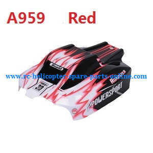 Wltoys A959 A959-A A959-B RC Car spare parts upper car shell (A959 Red) - Click Image to Close