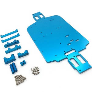 Wltoys A959 A959-A A959-B RC Car spare parts alloy aluminum bottom board (Blue) - Click Image to Close