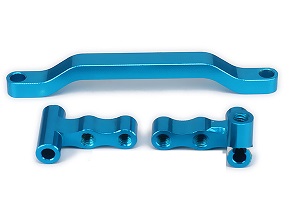 Wltoys A959 A959-A A959-B RC Car spare parts Alloy aluminum Steering connector + steering seat A + steering gear B (Blue) - Click Image to Close