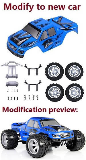 Wltoys A959 A959-A A959-B RC Car spare parts modify to a new car set (Blue-2)