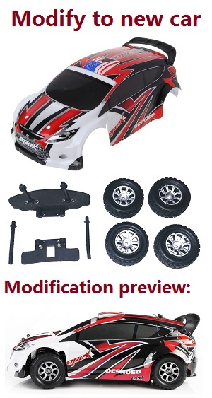 Wltoys A969 A969-A A969-B RC Car spare parts modify to a new car set (Red-1)