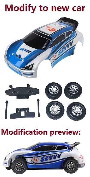 Wltoys A969 A969-A A969-B RC Car spare parts modify to a new car set (Blue-1)
