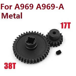 Wltoys A969 A969-A A969-B RC Car spare parts reduction gear + motor gear (Metal) for A969 A969-A - Click Image to Close