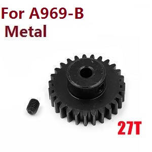 Wltoys A969 A969-A A969-B RC Car spare parts motor gear (Black Metal) for A969-B - Click Image to Close