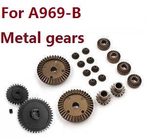 Wltoys A969 A969-A A969-B RC Car spare parts total gear set (Metal) for A969-B - Click Image to Close