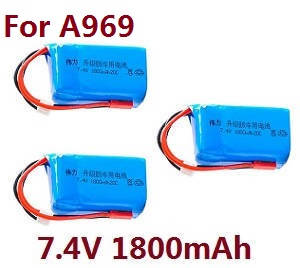 Wltoys A969 A969-A A969-B RC Car spare parts 7.4V 1800mAh battery 3pcs (For A969)