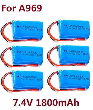 Wltoys A969 A969-A A969-B RC Car spare parts 7.4V 1800mAh battery 6pcs (For A969)