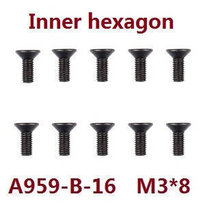 Wltoys A969 A969-A A969-B RC Car spare parts inner hexagon screws M3*8 A959-B-16